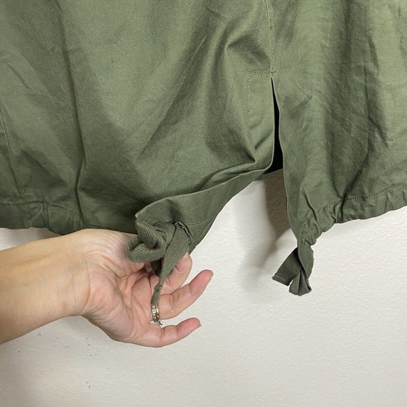 RO & DE Olive Utility Drawstring Waist Long Vest Sz XS - Picture 8 of 10